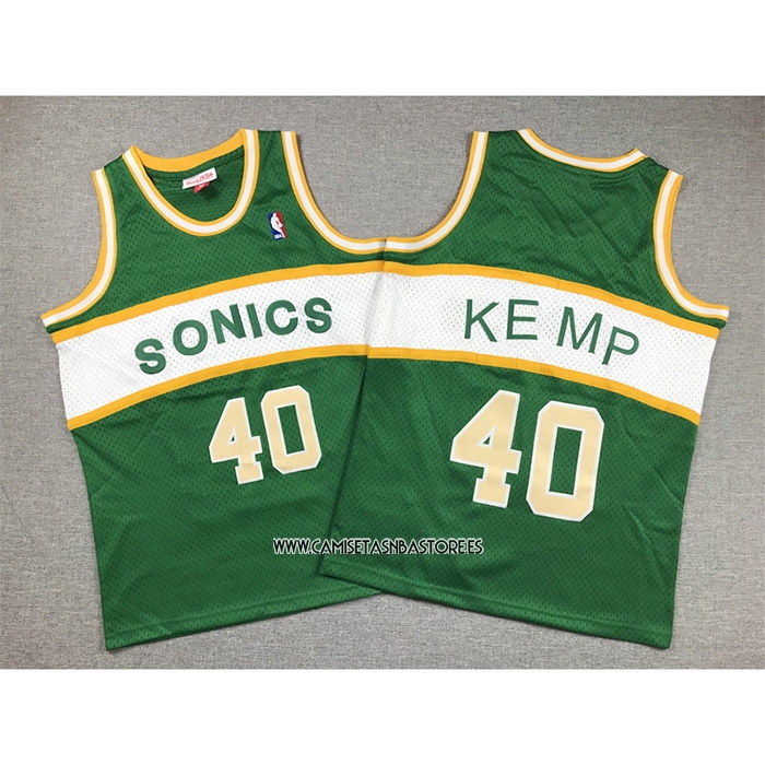 Shawn Kemp NO 40 Camiseta Nino Seattle SuperSonics Retro Historic Verde